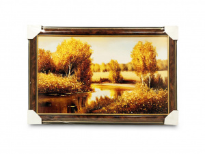 Картина янтарная "На берегу речки"