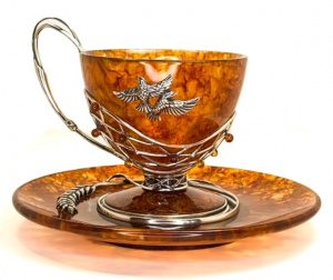 Чайная чашка янтарная "Колосок"