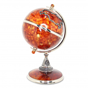 сувенир "Глобус" из янтаря