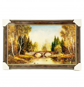 Картина янтарная "Старый мост"