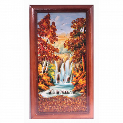 Картина "Водопад" из янтаря KR-41