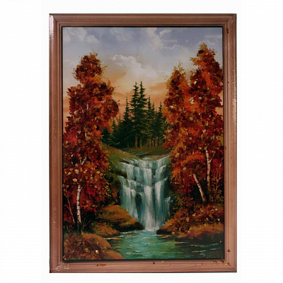 Картина "Водопад" из янтаря KR-19