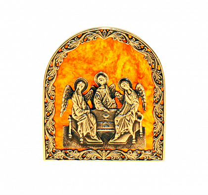 Икона "Троица" из янтаря Tr-a