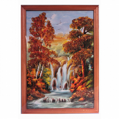 Картина "Водопад" из янтаря KR-28