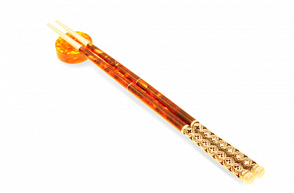Янтарные палочки для еды "Императорские" из янтаря chop-sticks-3SP