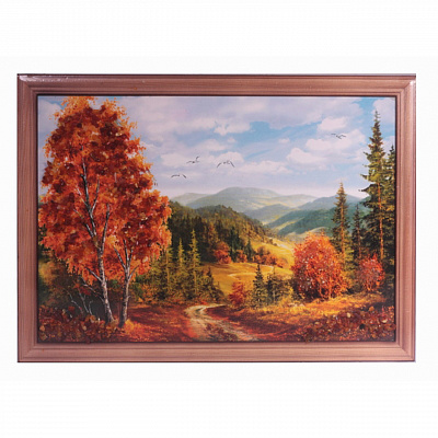 Картина "Ранняя осень" из янтаря KR-37