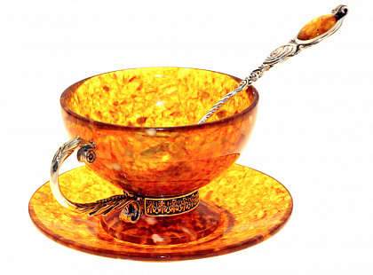 Чайный набор из янтаря с ложкой 3302