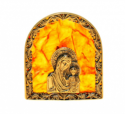 Иконка "Богородица" из янтаря M-a