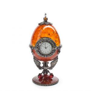 часы-шкатулка "Державные" из янтаря