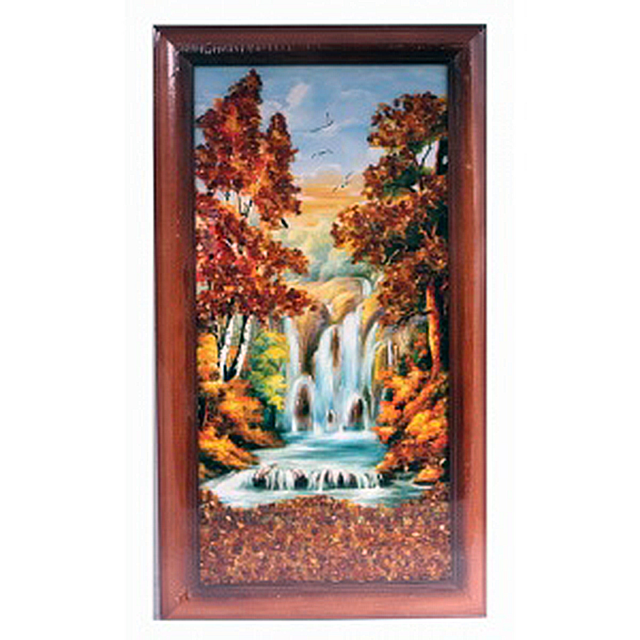 Картина "Водопад" из янтаря