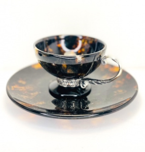 Чайный набор из черного янтаря с ложкой