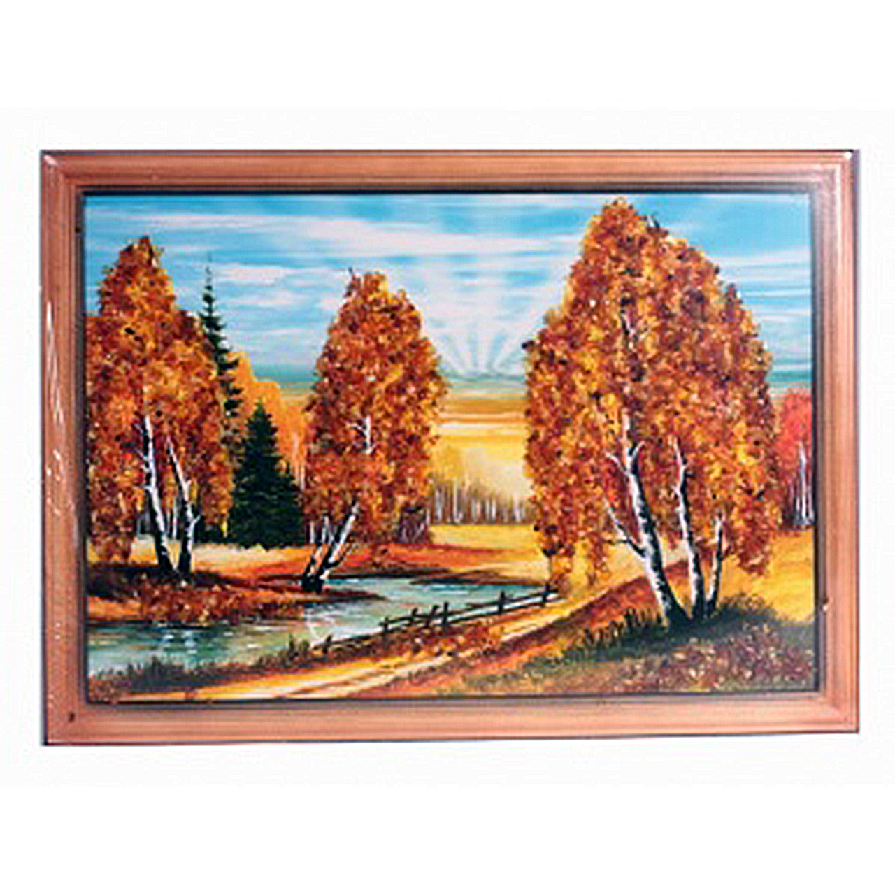 Картина "Осенний пейзаж" из янтаря