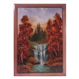 Картина "Водопад" из янтаря