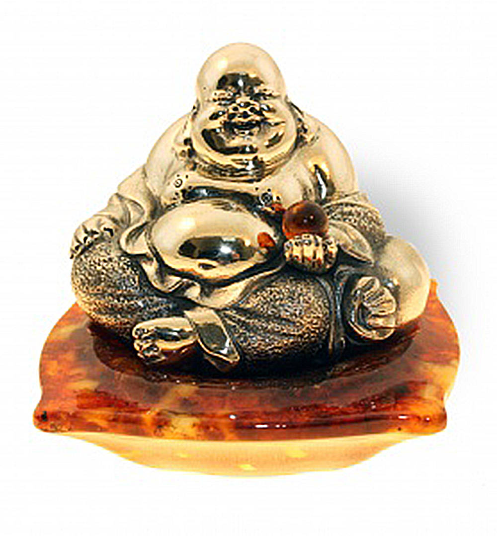 Сувенир "Будда на подушке" из янтаря