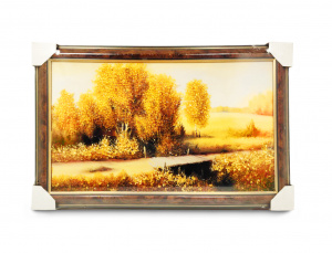 Картина янтарная "Осенний пейзаж"