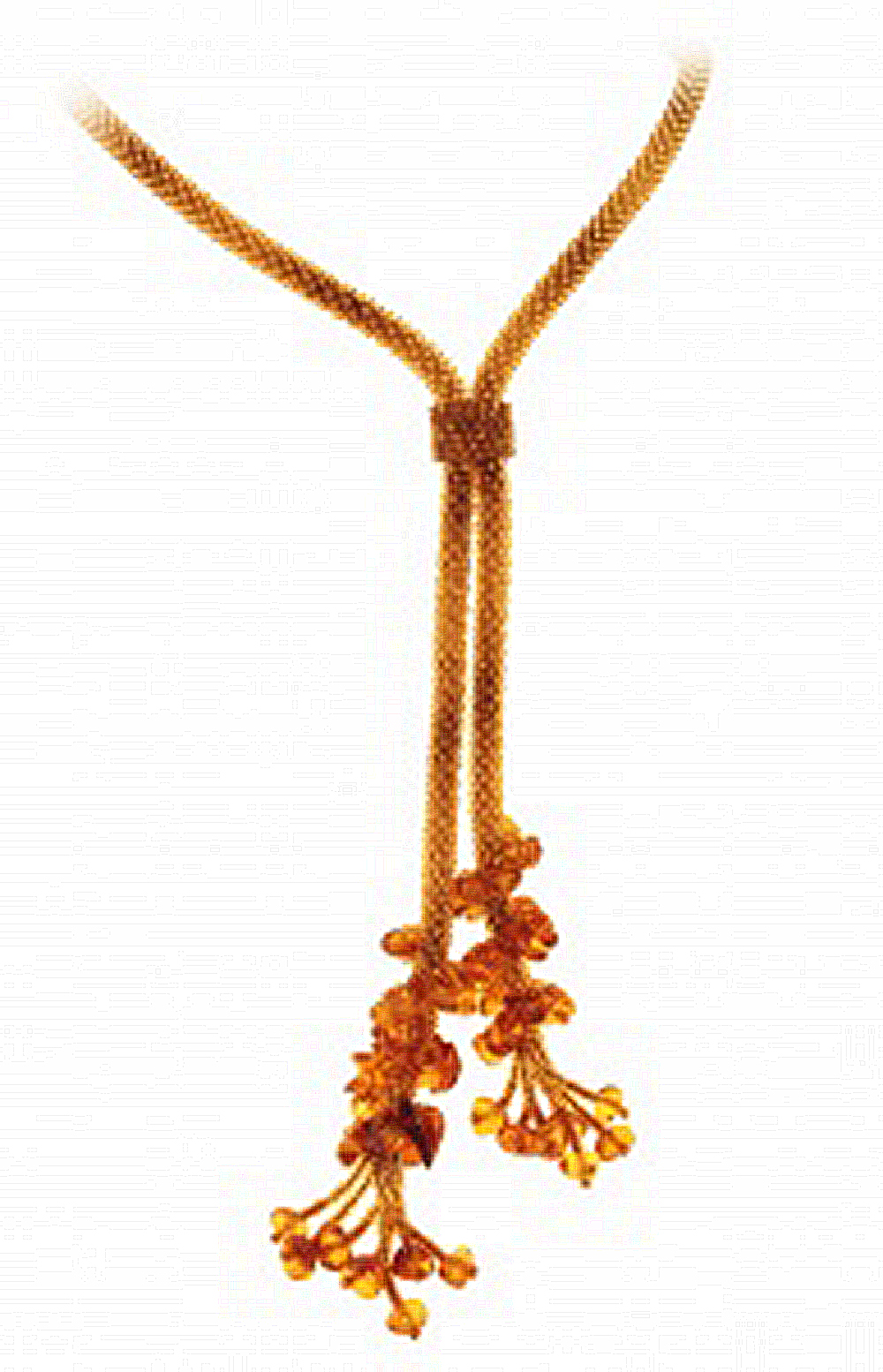 Изящное колье-галстук из натурального янтаря