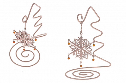 Сувенир "Снежинка с янтарем" из янтаря sne-1y