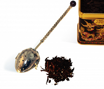 Серебряная ложка для заваривания чая с янтарем HD8-ChaiZ
